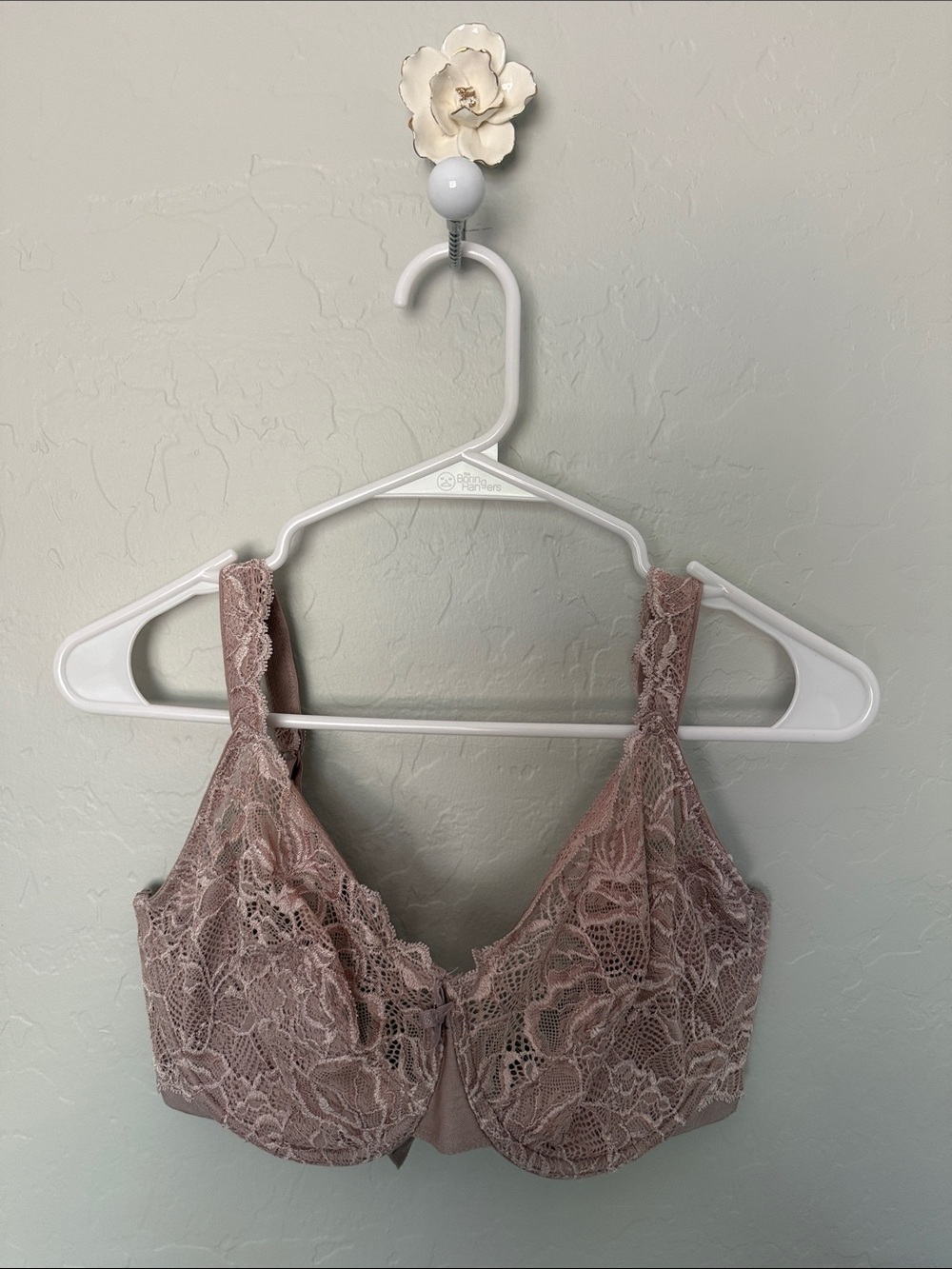 Bali Lace Full-Coverage Bra in Mauve Pink